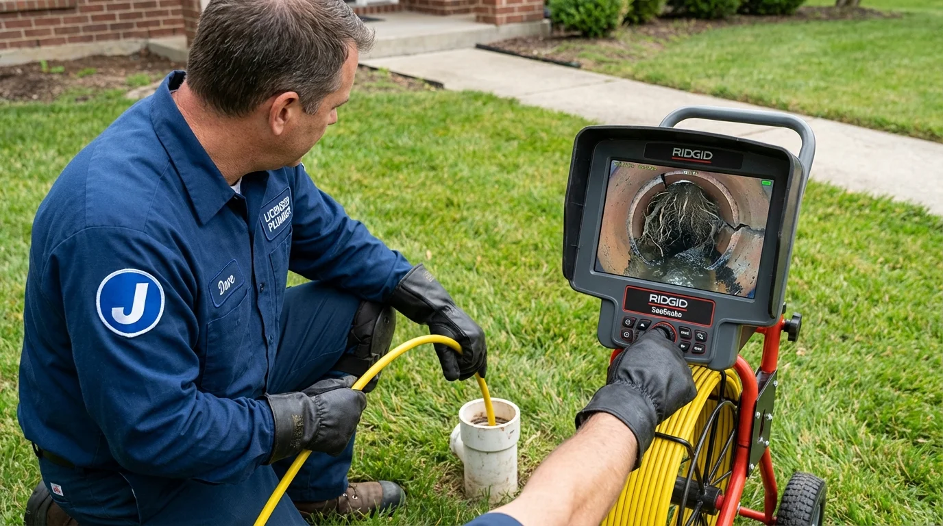 Sewer camera inspection being performed by Johns Plumbing LLC in Milaca